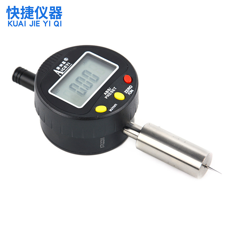 现货高精确度电子数显深度计红针小孔V槽千分表百分深度规高精度|ms