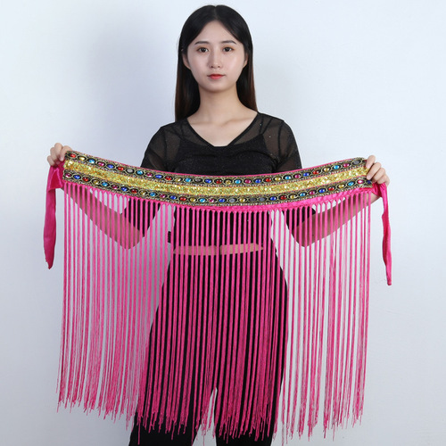 Belly dance waist chain hip scarf sequin tassel hip scarf Indian dance tribal waist scarf fitness waist chain beginners waist chain women