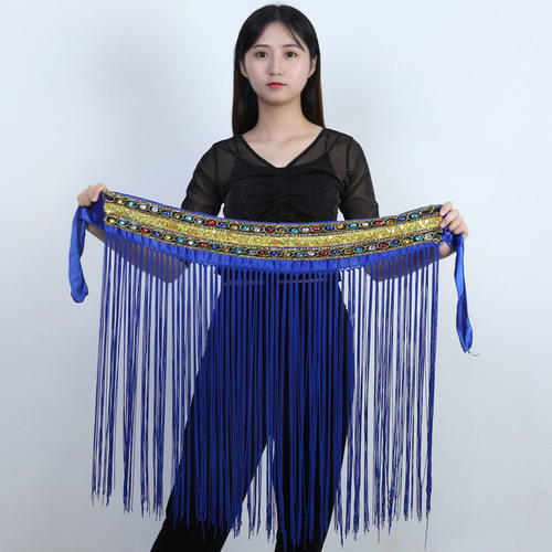Belly dance waist chain hip scarf sequin tassel hip scarf Indian dance tribal waist scarf fitness waist chain beginners waist chain women