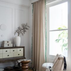 Finished curtains, small daisy print, tassels, American-style small window kitchen curtains, cotton and linen semi-shading bay windows, factory direct sales