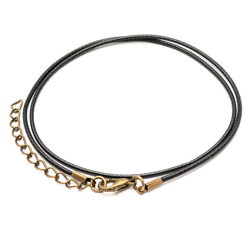 45cm bronze wax rope necklace, black leather rope pendant cord, Amazon wax cord pendant, hanging accessory cord, cross-border