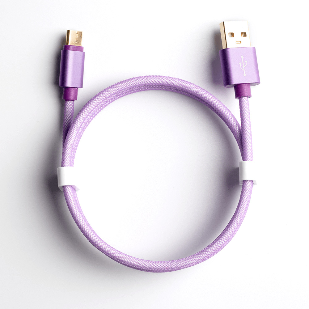 New gold-plated woven fishing net suitable for Apple Type-C Android charging cable_voghion.com