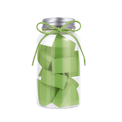 New super soft small fan-shaped candy powder puff canned clean non-stick makeup eggs 12 bottled beauty eggs