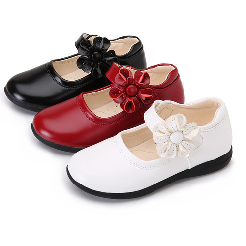 Children's shoes, girls' leather shoes, spring and autumn 2024 new style, medium and large children's soft-soled black princess shoes, Korean style student performance shoes