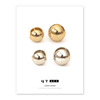 Golden three dimensional design universal earrings, 750 sample gold, mirror effect, European style, trend of season