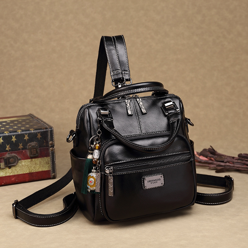 2023 xidi Paul nuevo bolso de las mujeres moda retro aceite de cera cuero solo hombro almohada Boston gran capacidad bolso de las mujeres