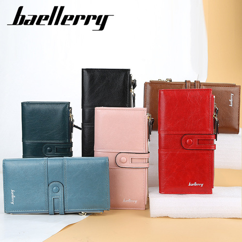 baellerry wallet women's long Korean style large capacity buckle zipper clutch bag fashionable multi-card slot wallet