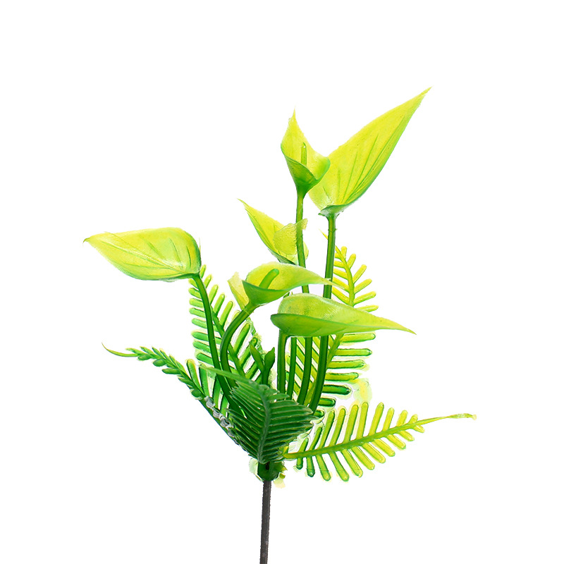 Ramo artificial con hierba cola de dragón hierba caja de regalo con adorno hoja de eucalipto dinero hoja flor tienda paquete material al por mayor