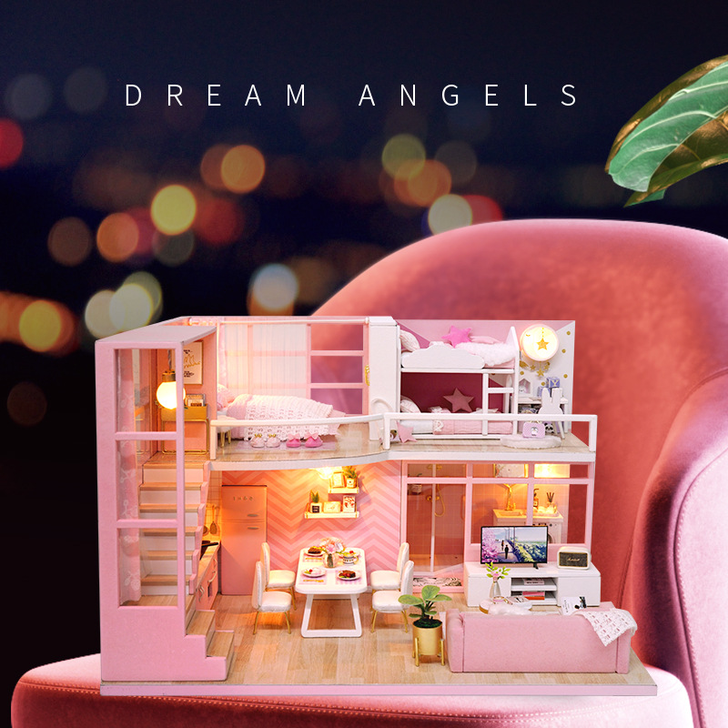 Casa inteligente adulto hecho a mano DIY 3D rompecabezas Asamblea modelo chica juguete regalo de cumpleaños