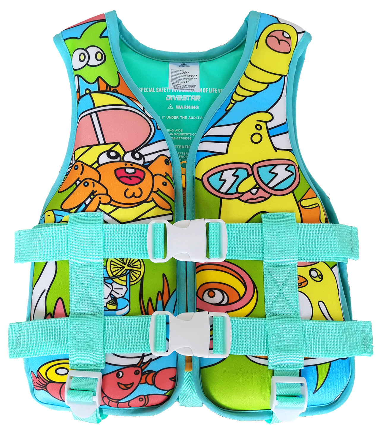 ベビー・子供用浮力ベスト、非膨張式、車載用、携帯型、溺水防止、救命胴衣、卸売、漫画柄
