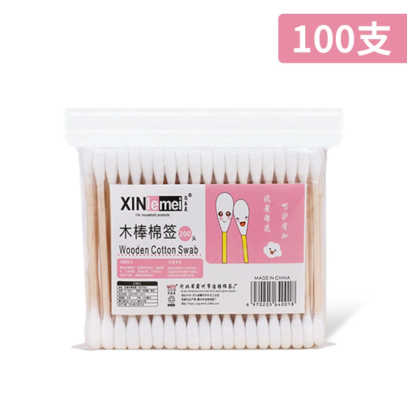 [Xinlemei] Polygonum+спиральная головка 100 полноразмерная — двусторонние бамбуковые деревянные палочки, ватные палочки, производитель