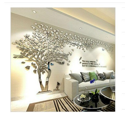 Sticker mural 3D en acrylique M53 - Chiot Big Tree - Magasin d'usine transfrontalier - Pour salon, chambre, canapé, fond TV_voghion.com