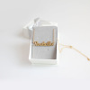 Necklace with letters stainless steel, silver golden chain for key bag , English letters, pink gold