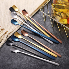 304 stainless steel square head spoon creative coffee dessert stirrer ice spoon creative long-handled ladle honey spoon small spoon
