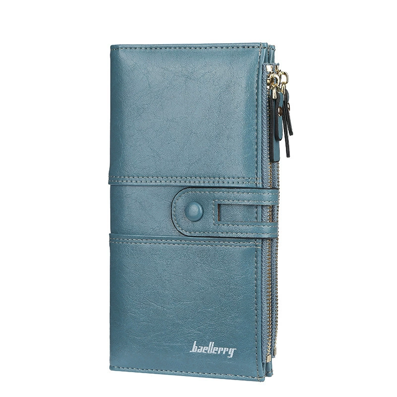 Косметичка Wallet (baellerry) длинная на молнии, натуральная кожа, ручка-ремешок, вместительная 20×11×2 см