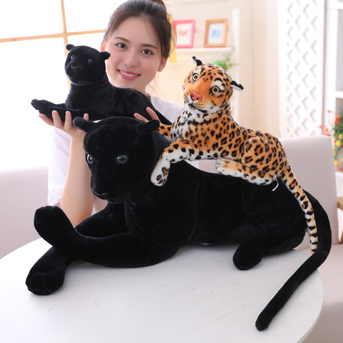 ins internet celebrity cross-border simulation leopard doll plush toy leopard and black panther doll home decoration