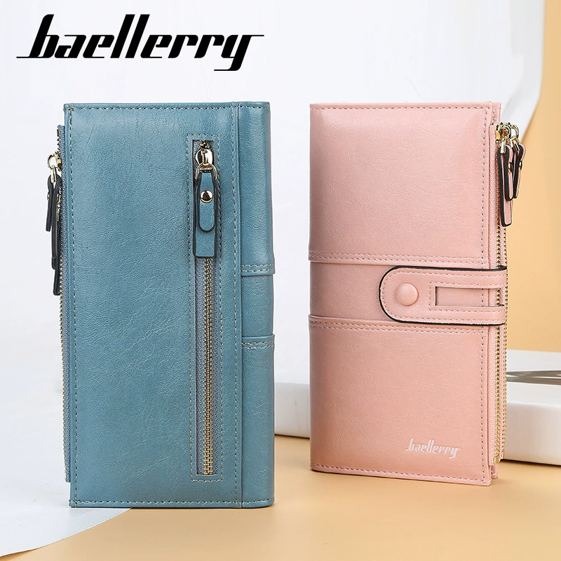 Косметичка Wallet (baellerry) длинная на молнии, натуральная кожа, ручка-ремешок, вместительная 20×11×2 см