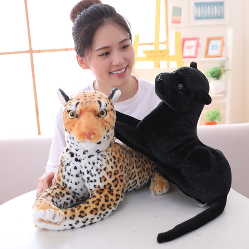 ins internet celebrity cross-border simulation leopard doll plush toy leopard and black panther doll home decoration
