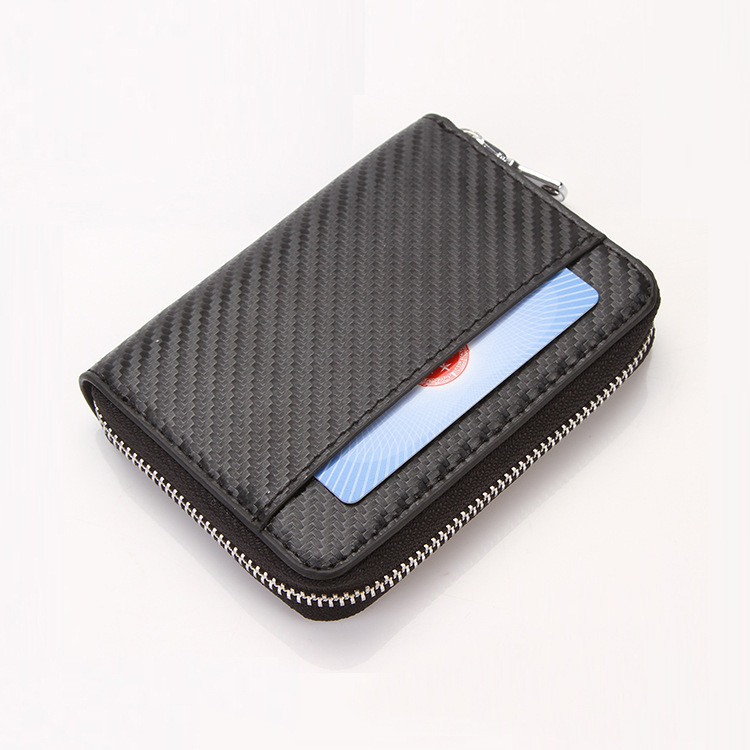 Factory wholesale Japan Amazon new men's wallet carbon fiber short zipper coin purse a generation of hair Factory wholesale Japan Amazon new men's wallet carbon fiber short zipper coin purse a generation of hair