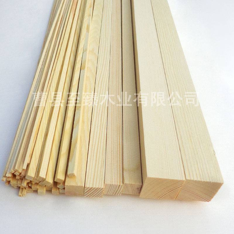 Pine strip Pine Square pine board diy handmade building model round wood stick wood board wood board model Wood strip