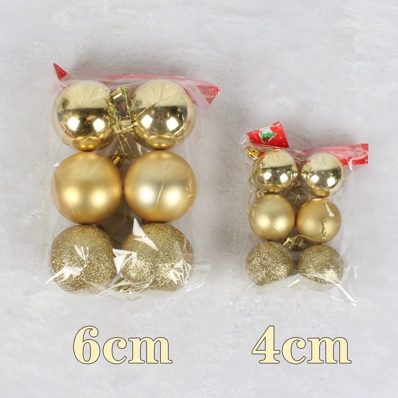 Christmas glitter ball electroplated bright gloss ball gloss matte powder Christmas tree pendant wreath vine decoration ball 6cm color ball