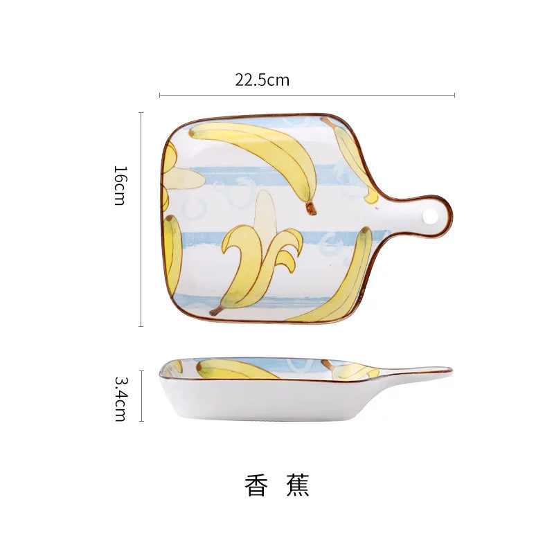 Ceramic tableware Fruit Disk Creative Billing Baking Plate Red Baking Light Luxury Fruit Snack Consisplate Simple Living Room bone dish