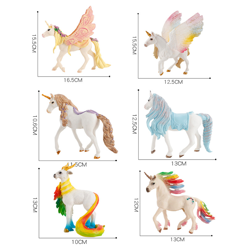 Transfronterizo Diversión infantil mito Dios Bestia juguete grande unicornio Arco Iris modelo de caballo Pegaso elfo ovejas adornos