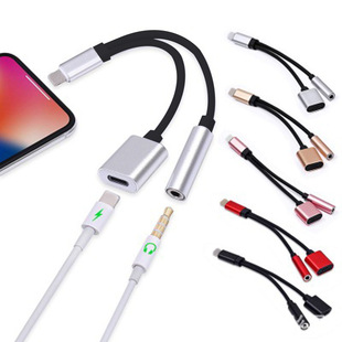 Suitable for Apple 7/iPhone8 phone headset adapter charging music two-in-one Audio Adapter