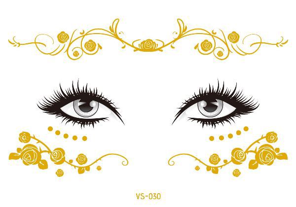 Amazon Venta caliente ecológico impermeable bronceado maquillaje cara pegatinas tatuaje pegatinas cicatriz cubierta maquillaje fiesta tatuaje