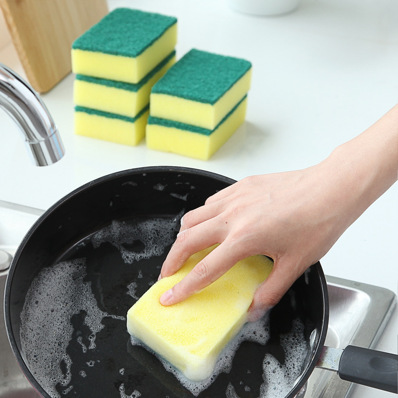 Kitchen supplies household sponge cleaning brush dishwashing brush bowl artifact sponge wipe scouring pad double-sided pot brush