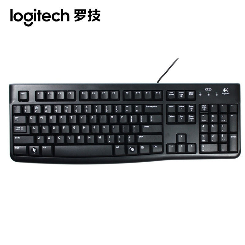 Logi K120Usb Wired Keyboard for Office and Home Use, Waterproof Office Keyboard for Laptops