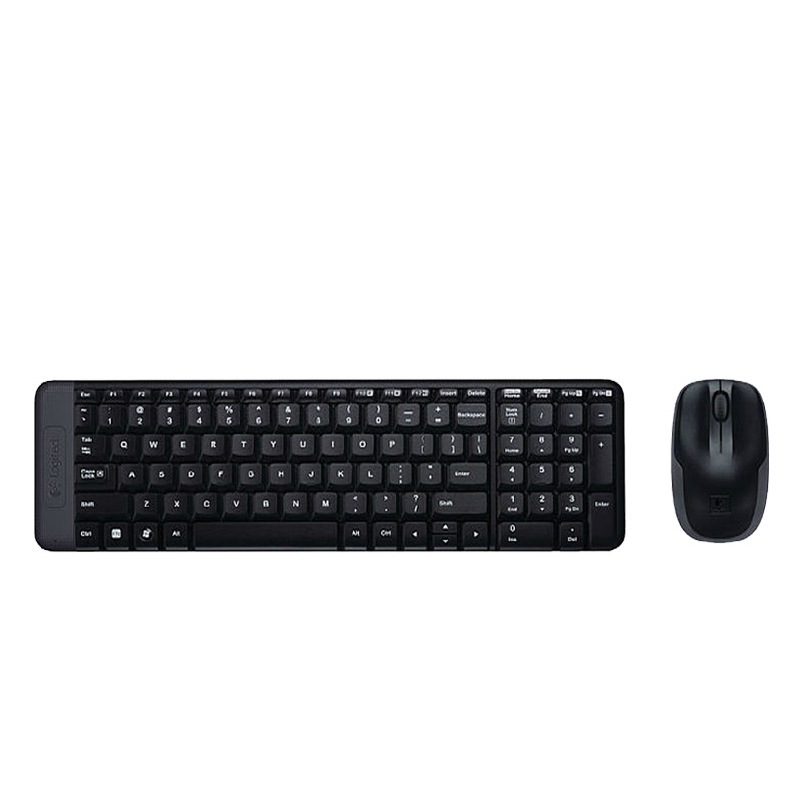 Set de Teclado y Ratón Inalámbrico Logitech MK220, Teclado y Ratón Inalámbricos Portátiles para Computadora de Escritorio y Portátil