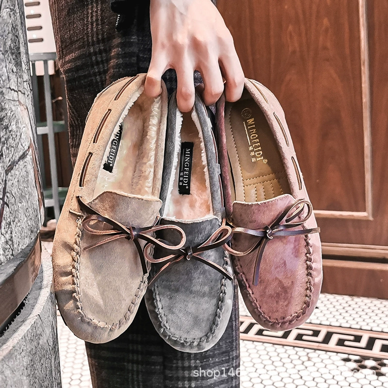 Бобы женские бархатные хлопковые осенне-зимние Новые плоские подходящие цвета туфли для беременных с бантом Большие размеры чистая красная женская обувь 41-43