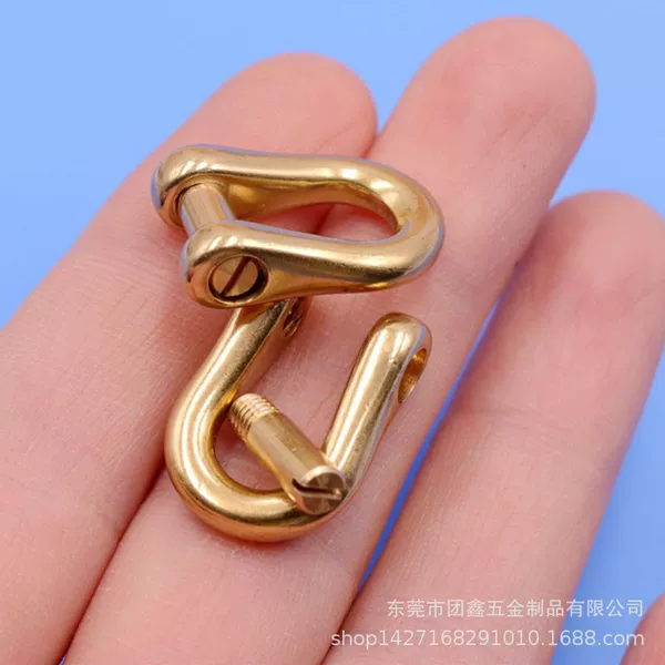 In stock pure copper horseshoe buckle brass cloth buckle one-word horseshoe buckle Japanese version exquisite horseshoe buckle leather U-shaped shackle