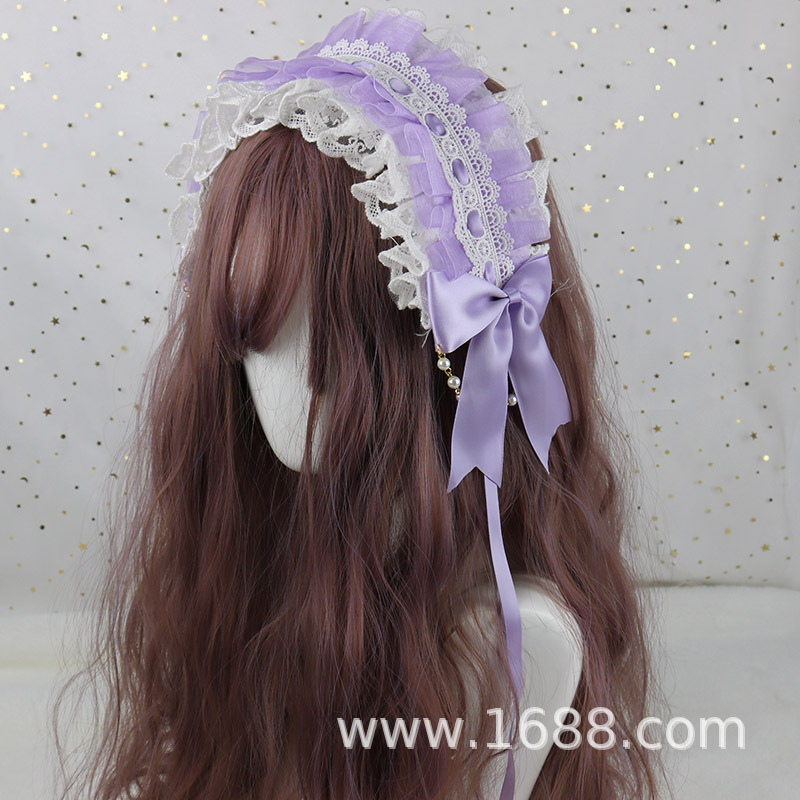 日本の柔らかい妹の白いレースの頭飾りlolitaの甘いものを郵送します。