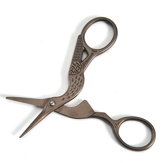 Stainless Steel Beauty Crane Mouth Cut Multi-color Crane Shaped Scissors Scissors Retro Small Crane Scissors Home Beauty Needle Shears