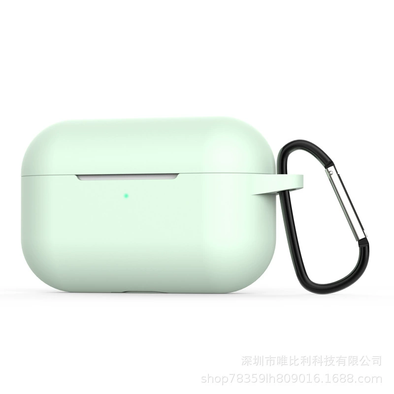 Силиконовый защитный чехол для Apple AirPods Pro, карабин, совместим с беспроводной зарядкой
