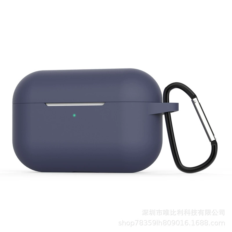 Силиконовый защитный чехол для Apple AirPods Pro, карабин, совместим с беспроводной зарядкой