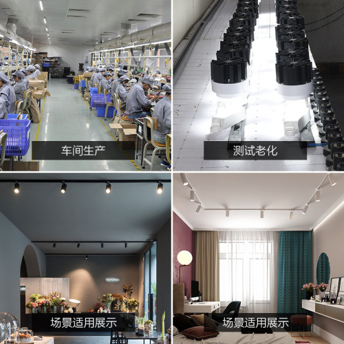 Surface-mounted 2.4G remote control stepless dimming color spotlight COB three-color dimming thyristor dimming smart track light