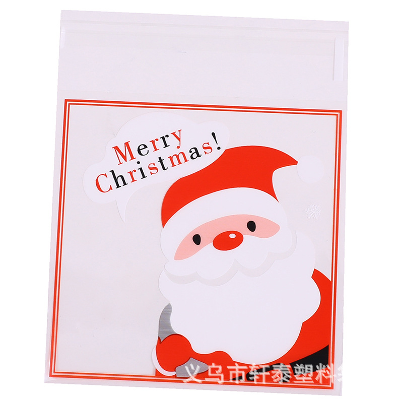 Original Navidad Old Pink ELK regalo copo de nieve crujiente caramelo cookie bolsa de embalaje autoadhesiva 100 piezas