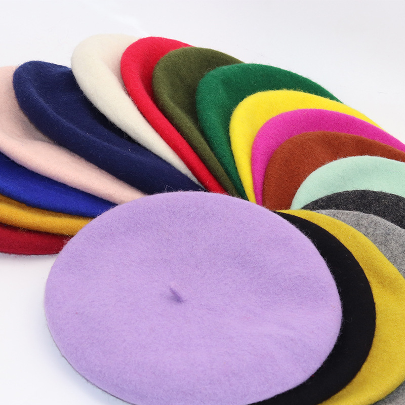 Unisex Hat Women's winter wool beret everything with painter's hat Flat bud hat knitted hat_voghion.com