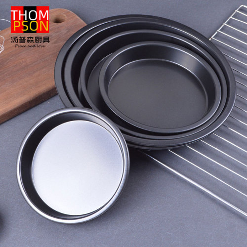 Dark carbon steel pizza pan non-stick baking pan round cake mold 6/8/9 inch 11 inch 12 inch household baking pan