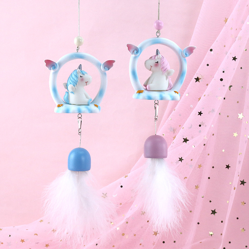 少女系列翅膀独角兽风铃创意新奇家居装饰吊件树脂工艺品学生礼物