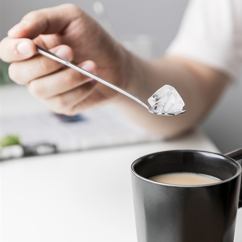 Shanen linda flor cuchara de acero inoxidable cuchara de mango largo cuchara de helado cuchara de mezcla de café cuchara de postre cuchara pequeña cuchara