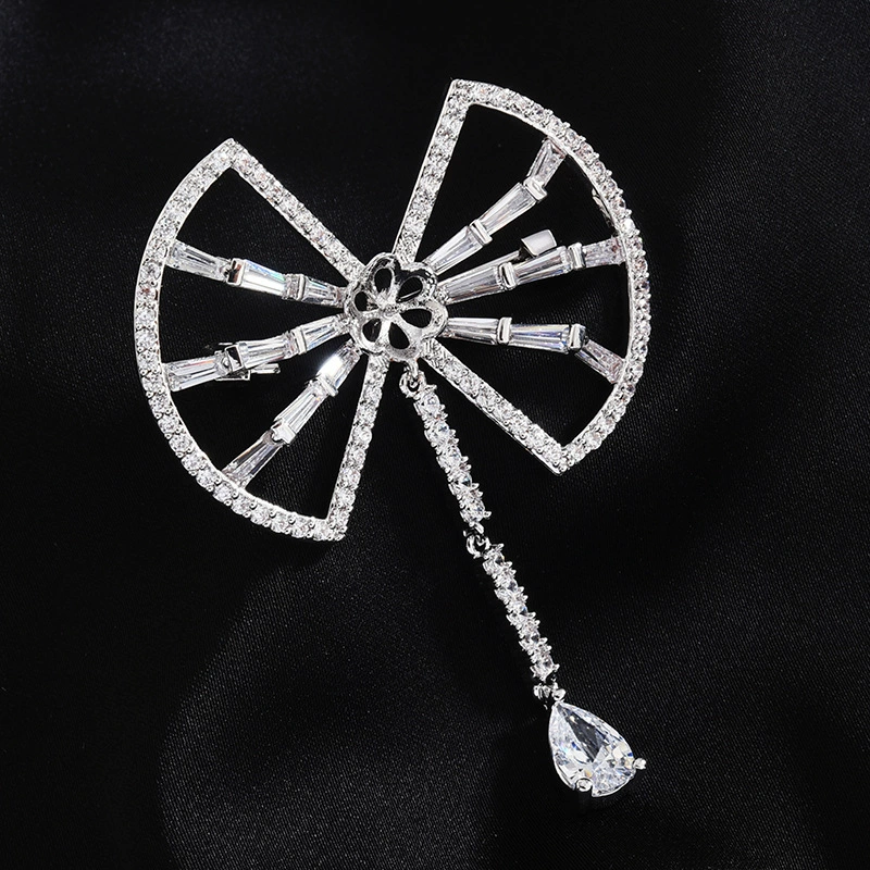 Fashionable zirconium, brooch, accessories lapel pin from pearl, Korean style