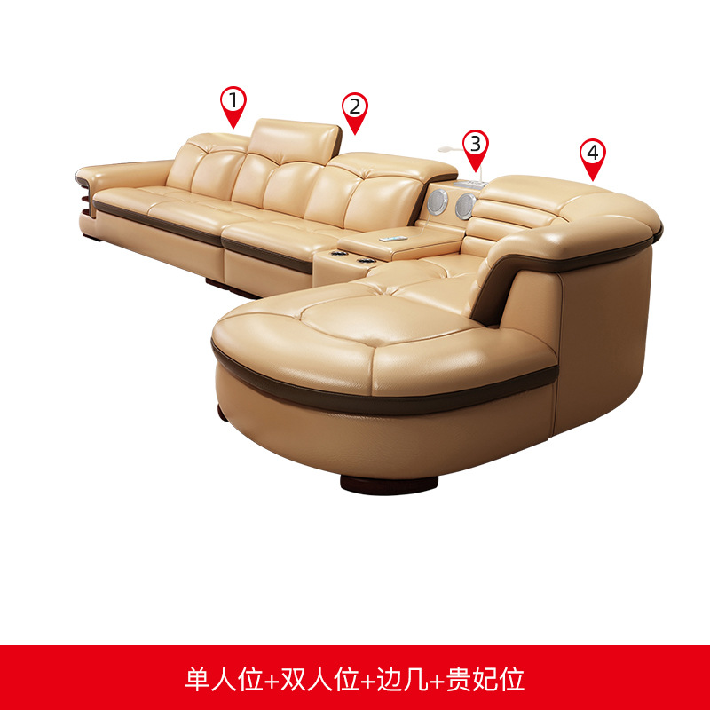 Juego de sofás de cuero, muebles para sala de estar de apartamento pequeño, sofá de cuero esquinero en forma de L, moderno, minimalista y multifuncional, venta al por mayor.