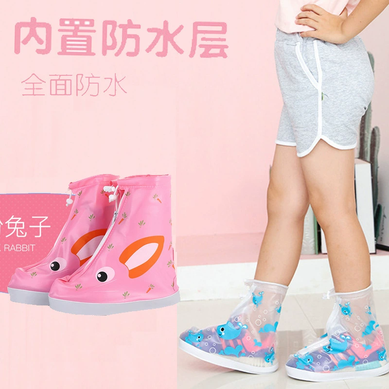 Детский непромокаемый чехол для обуви от дождя для девочек, непромокаемый чехол для детской обуви от дождя, чехол для ног для учеников начальной школы, большой детский, Женский износостойкий, нескользящий