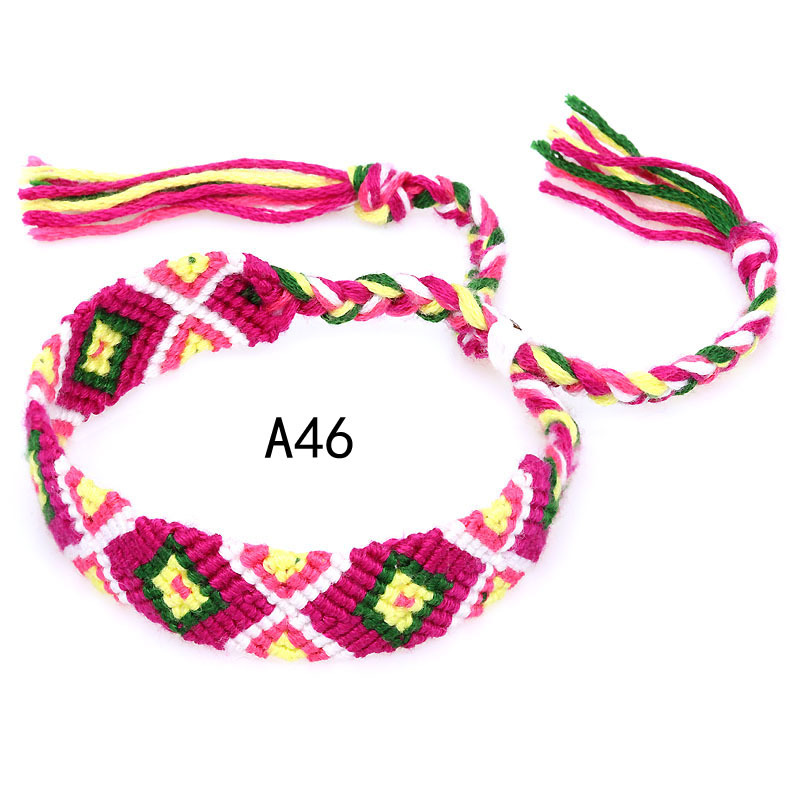 La Venta caliente europea y americana tejida pulsera Nepal estilo étnico tejido a mano Arco Iris Lucky amistad pulsera