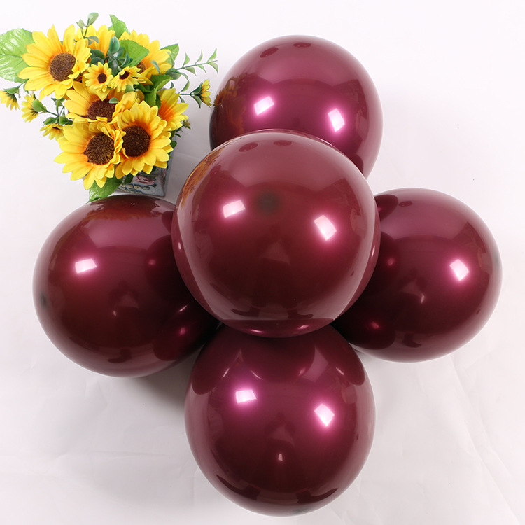 Arreglo de fiesta de 10 pulgadas globo de boda cubierta interior metal azul globo de confesión de doble capa Globo de color púrpura cereza