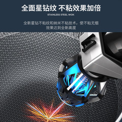 Germany's new 304 stainless steel wok high-quality multi-functional non-stick household flat-bottomed wok